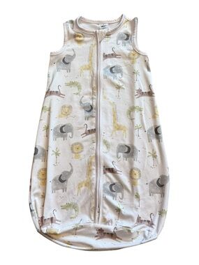 Gerber Sleep Sack 0-6M White Zoo Animal Print 2-Way Zip Wearable Blanket